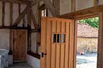 European oak boarded both sides frame ledged and braced front door with applied moulding to front