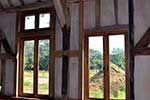 European oak flush casement windows with mullions