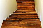 Contempory cut string American black walnut staircase