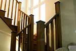 European oak cut string staircase with custon handrail profile