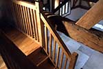 Rustic European oak spindles newels and handrail